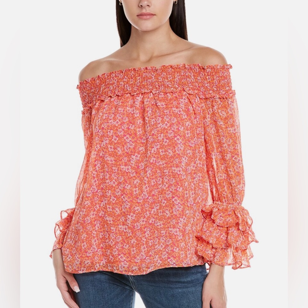 Cece Off-The-Shoulder Ruffle Sleeve Top